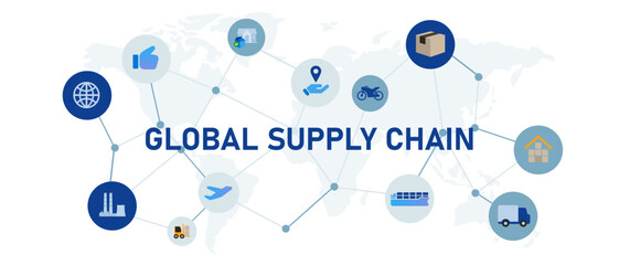 global supply chain international worldwide shipping supply commerce product distribute trade business economy