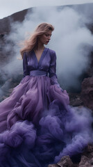 Woman in a Dress at the Outdoor Posing Photography