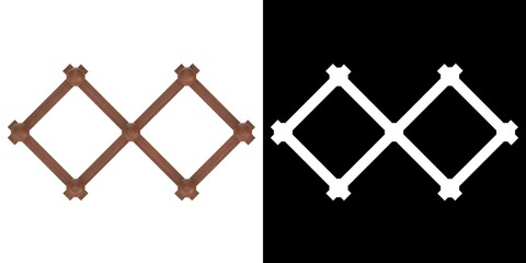 3D rendering illustration of a wall mounted clothes hanger