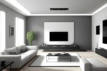 Fototapeta na wymiar modern living room with lcd tv