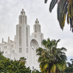 Casablanca, Morocco - Feb 7, 2023: Sacre Coeur Cathedral, The former Catholic Church of the Sacred Heart of Jesus in Casablanca, Morocco, built in 1930