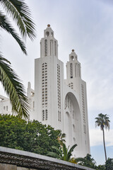 Naklejka premium Casablanca, Morocco - Feb 7, 2023: Sacre Coeur Cathedral, The former Catholic Church of the Sacred Heart of Jesus in Casablanca, Morocco, built in 1930