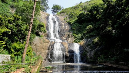 scenic view of kodaikanal silver cascade water falls. Located in Top tourist attraction for family, friends and honeymoon destination © Albin
