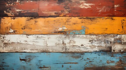 wood planks with colorful paint. Generative AI