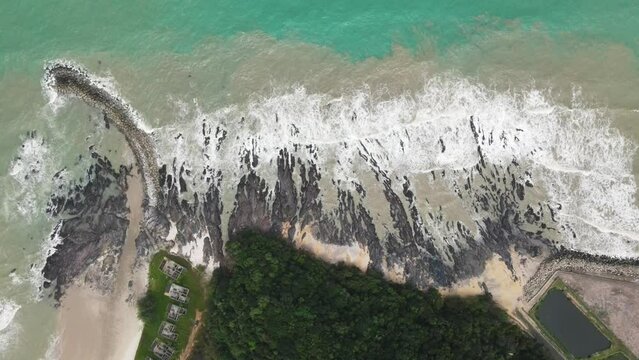 4k drone footage of Pandak Beach located at Terengganu, Malaysia