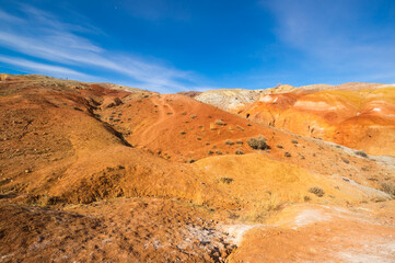 Landscape of Kizil Chin, a place called “Mars” in Altay mountains