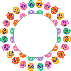 Day of the Dead round frame