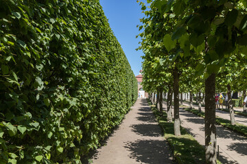 June 15, 2023, Saint Petersburg, Russia - tour boats The historic district of the city Saint Petersburg, Russia - tour boats The historic district of the city