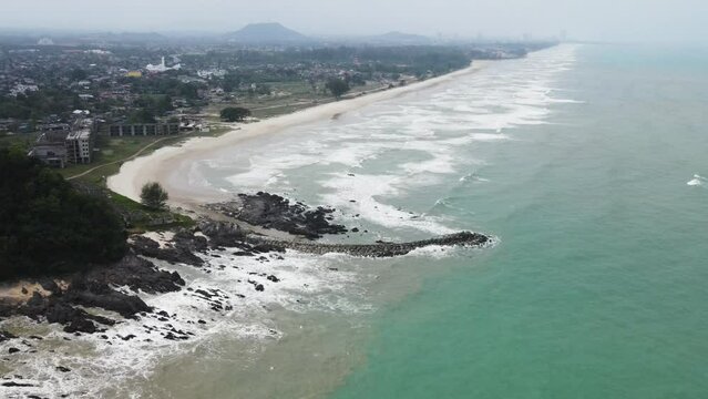4k drone footage of Pandak Beach located at Terengganu, Malaysia