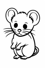 mouse coloring page illustration for kids. Generative AI