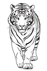 tiger coloring page illustration for kids. Generative AI
