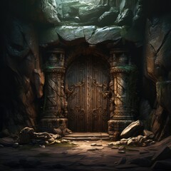 fantasy door illustration. Generative AI
