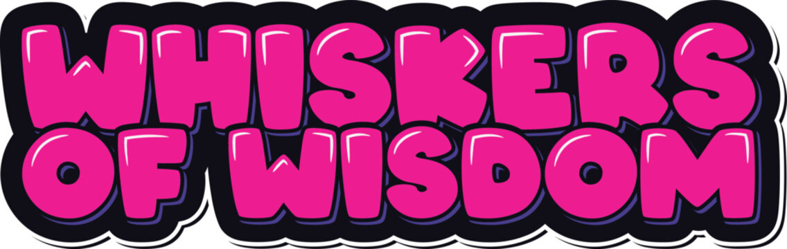 An elegant and wise cat-themed lettering vector design, inspired by the timeless wisdom of whiskers