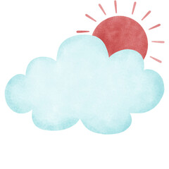 blue sky with clouds and sun