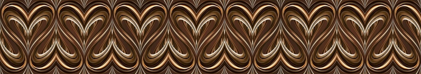 Geometric hearts on brown background decorative illustration graphic design