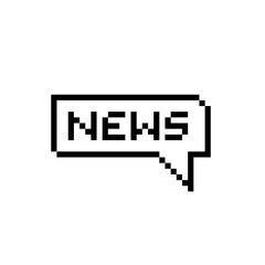 News pixelated speech bubble. Retro computer interface imitation. Pixel perfect, editable stroke icon