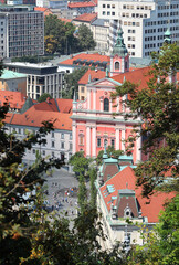 Franciscan Church of the Annunciation in Ljubljana City in Slovenia