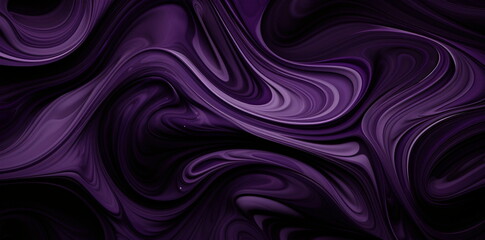 Obraz premium Purple 3D Swirled Abstract Wallpaper: Poured Paint Technique, Matte Finish, High Contrast Chiaroscuro Aesthetic
