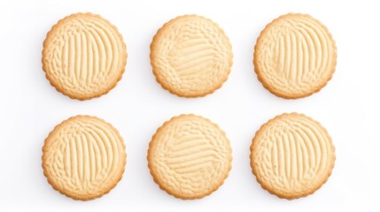 Sugar Cookies in a bowl isolated on white background top view