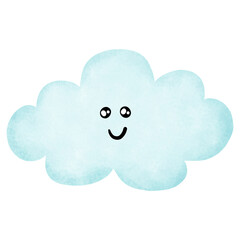 blue cloud on a white background