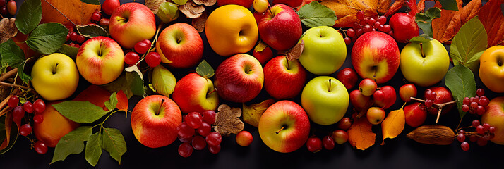 Image decorated with many fresh apples.