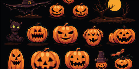 halloween background with pumpkins