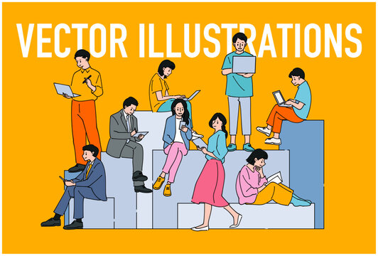 人物おしゃれイラスト素材	