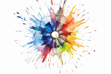 Colorful watercolor splashes on a white background. Watercolor splashes on a white background