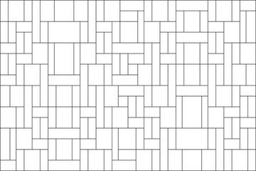 Mondrian style of pattern. Design random mosaic lines black on white background. Design print for illustration, textile, texture. wallpaper, background. Set 8