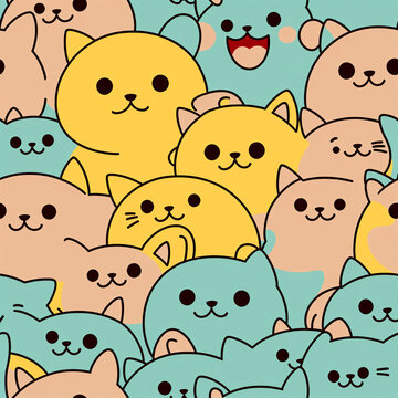 Mobile Meow: Cartoon Cat Wallpaper for Phones