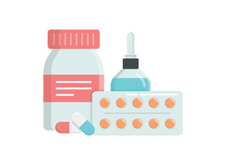 Pills capsules icon in flat style. Medical tablet vector illustration on isolated background. Healthcare drug sign business concept.