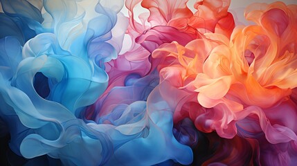 colorful abstract alcohol ink painting, multicolor smoke effect