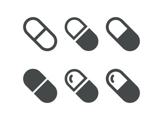Pills capsules icon in flat style. Medical tablet vector illustration on isolated background. Healthcare drug sign business concept.