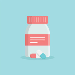 Pills capsules icon in flat style. Medical tablet vector illustration on isolated background. Healthcare drug sign business concept.