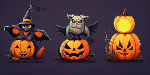 halloween background with pumpkins