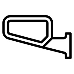 Side mirror. Vector line icon of a car or automobile, symbolizing a machine for driving. It is presented in a line style, suitable for mobile concepts and web design