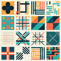 Vector illustration of graphic variable patterns, 2d vector illustration.
