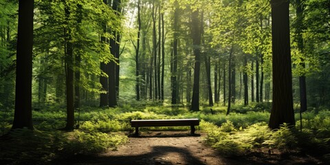 bench in the forest