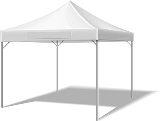 Fototapeta White tent mockup. Realistic event advertising sunshade obraz