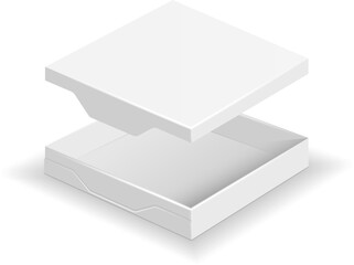 Open pizza box mockup. Blank cardboard container