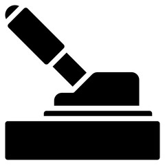 Handbrake. Vector glyph  icon of a car or automobile, symbolizing a machine for driving. It is presented in a glyph style, suitable for mobile concepts and web design