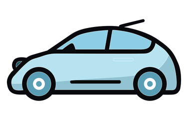 Fototapeta na wymiar Hybrid Vehicle Car Illustration,Electric transportation illustration set.