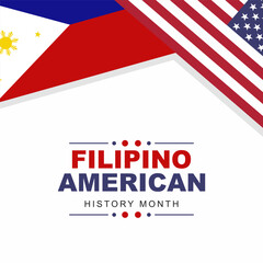 Filipino American History Month. Happy holiday celebrate annual in October. Vector illustration design