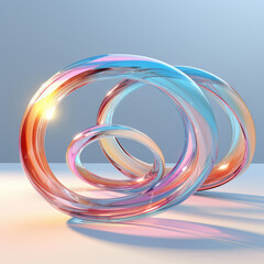Abstract background with colorful glass waves