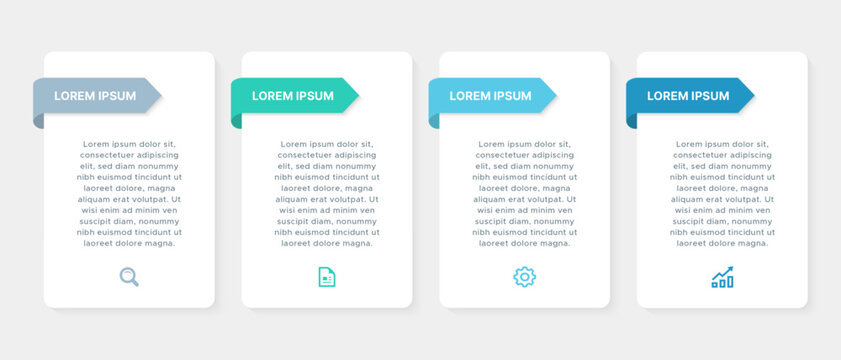 Arrow Process Workflow Infographic Template with 4 Steps