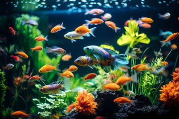 Fototapeta na wymiar aquarium with fish