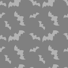 Halloween bat seamless pattern on a gray background