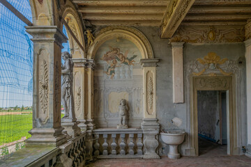 Fototapeta na wymiar Cursed Renaissance Manor: Unveiling the Haunting Mysteries of an Abandoned Villa in Emilia Romana, Italy