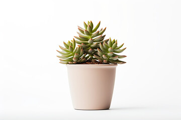 cactus in a pot on a white background 