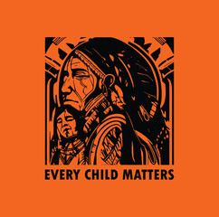 Every Child Matters. National Day of Truth and Reconciliation. Modern creative banner. Orange T-shirt Day. 